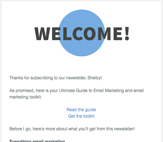 thank you for subscribing email example