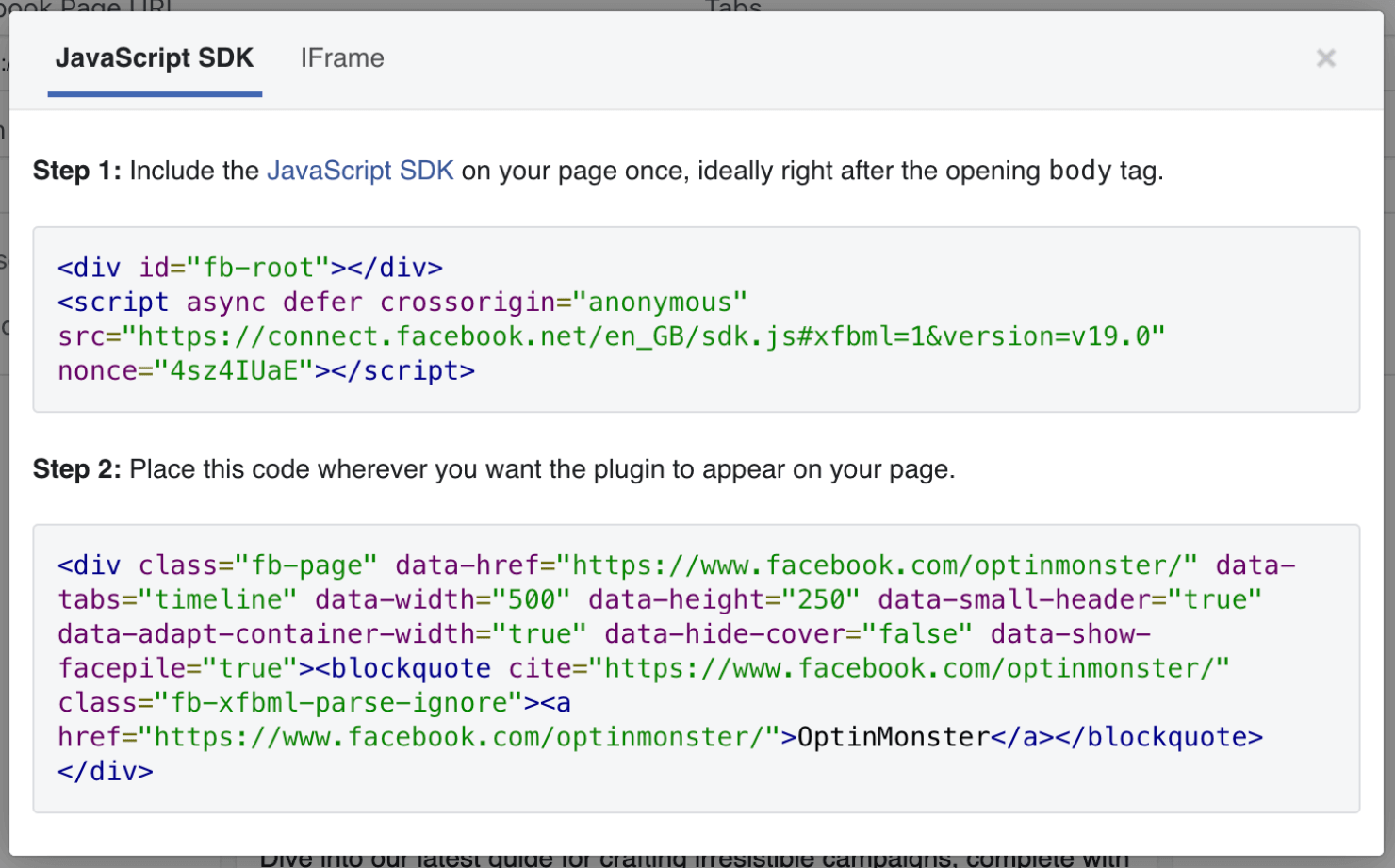 add facebook like popup box